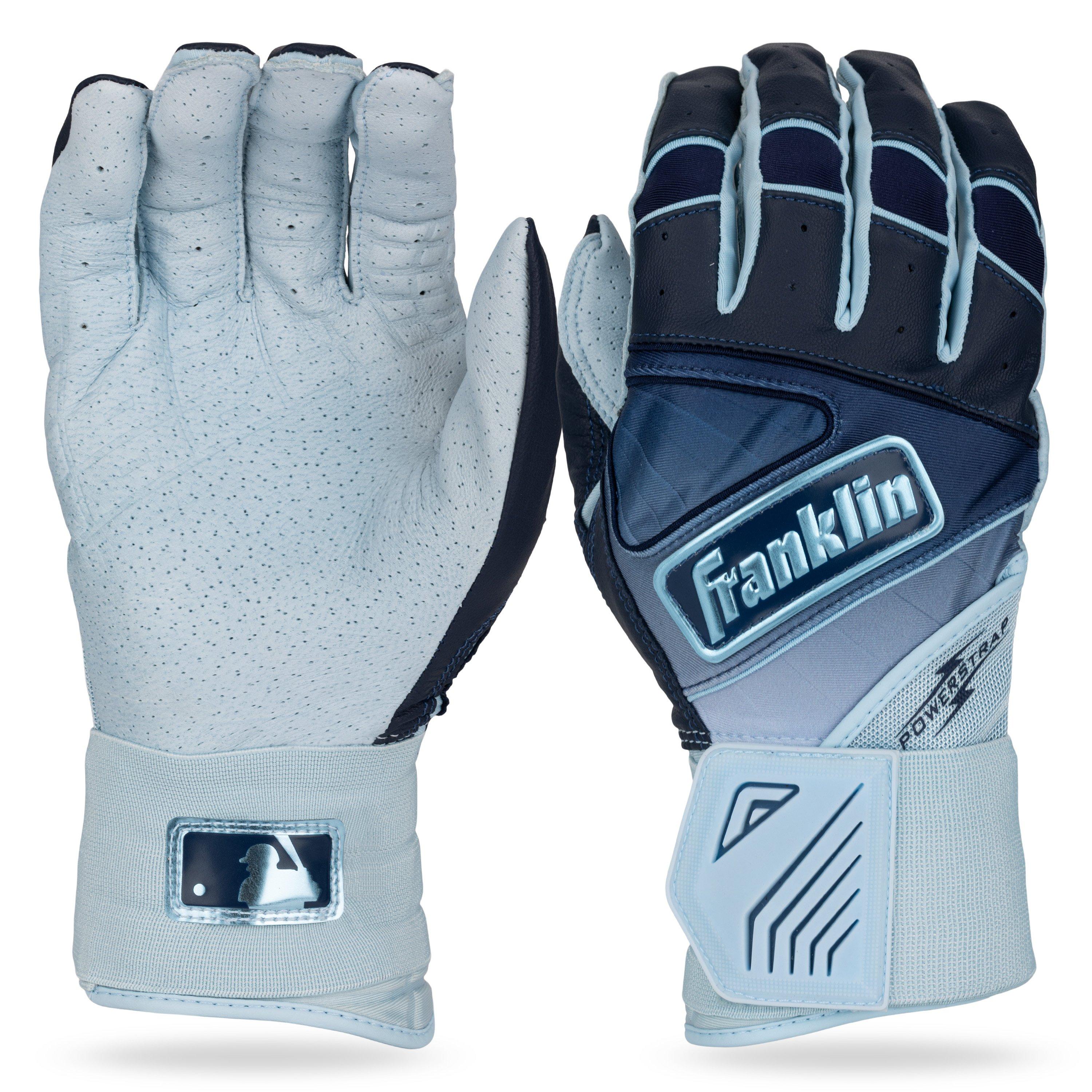 Franklin Sports Adults' MLB Powerstrap Batting Gloves - Artic - ARTIC
